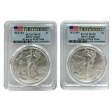 (2) 2023-W American Silver Eagles PCGS MS 70 First