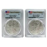 (2) 2024 American Silver Eagles PCGS MS 70 First S