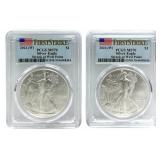 (2) 2023-W American Silver Eagles PCGS MS 70 First