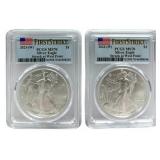 (2) 2023-W American Silver Eagles PCGS MS 70 First