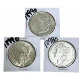 1898-O & (2) 1899-O United States Morgan Silver Do