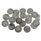 $10 Face Value Of Mixed Date 90% Silver Walking Li