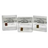 (3) Swiss Valcambi 1 Gram .999 Fine Gold Bars