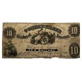 July 25th, 1861 Confederate States Of America $10