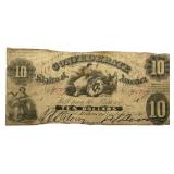July 25th, 1861 Confederate States Of America $10