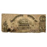 Sept. 2, 1861 Confederate States Of America $20 No