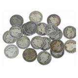 $10 Face Value Of Mixed Date 90% Silver Barber Hal