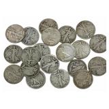 $10 Face Value Of Mixed Date 90% Silver Walking Li