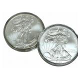 (2) 2009 United States Silver American Eagle 1 Oun