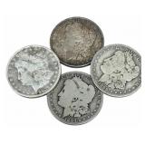 (4) Mixed Date United States Morgan Silver Dollars
