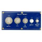 1700's 5 Piece 'Pirate Money' 1/2 Real Through 8