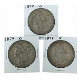 (2) 1879-O & (1) 1879-S United States Morgan Silve