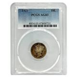 Key Date 1921 United States Mercury Dime PCGS AG 0
