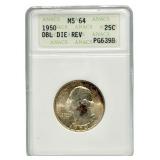 1950 United States Washington Quarter ANACS MS 64