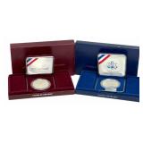 U.S. Mint 1987 Constitution & 1988 Olympic Commemo