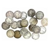 $10 Face Value Of Mixed Date 90% Silver Barber Hal