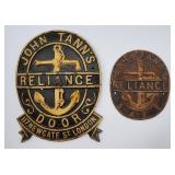2 Cast Metal Safe Door Plaques For John Tann's Rel