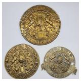 3 Milner's Cast Metal Safe Door Plaques