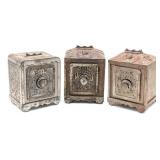 (3) Cast Iron Coin Deposit Bank