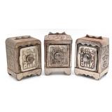 (3) Cast Iron Coin Deposit Banks