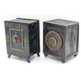 (2) Cast Iron National Safe Deposit Still Banks