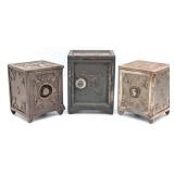 (3) Cast Iron Ornate Safe Still Banks