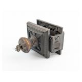 Antique Ornate Cast Bronze Door Knob Mechanism & H