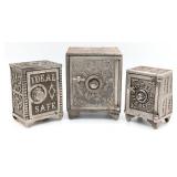 (3) Cast Iron Ideal Safe Still Banks