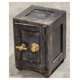 Cast Iron Floor Safe With Decorative Hand Painted