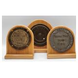 3 Cast Metal Safe Mechanism Door Plaques Mounted O