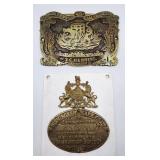 2 Cast Metal Safe Door Plaques