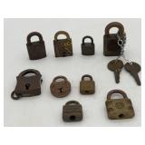 (9) Various Brand Small Padlocks