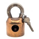 Antique Segal Cutaway Salesman Sample Padlock w/ K