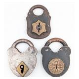 (3) Antique Padlocks