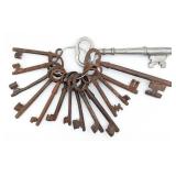 (15) Antique Large Cast Iron Skeleton Keys