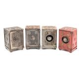 (4) Cast Iron Moon & Stars Center Door Dial Safe S