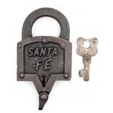Early Santa Fe Railroad Padlock