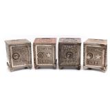 (4) Cast Iron Columbus Safe Banks