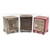 (3) Cast Iron National Safe Still Banks