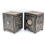 (2) Kyser & Rex Cast Iron Security Safe Deposit St