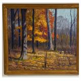 Frank Dudley 'Swamp Maples' Oil On Canvas Painti