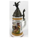 1909 German Regimental Lidded Stein With Lithophan