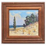 Frank Dudley Indiana Dunes Landscape Oil On Board