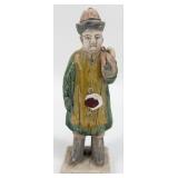 Antique 7-3/4' Tall Tang Dynasty Sancai Glazed Po