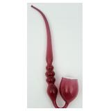 Large Victorian Cranberry Glass Pipe
