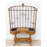 Vintage Bird-Cage Design Cherry Wood Plant Stand
