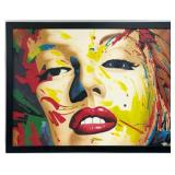 Signed Large Pop Art Marilyn Monroe Acrylic On Can