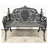 Victorian Style Solid Cast Iron Bench With Reclini