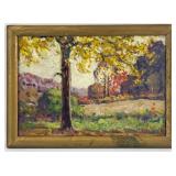 Simon Baus 'Autumn Landscape' Oil On Board Paint