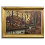 Glenn F. Bastian 'Woodland Farm' Oil Painting On